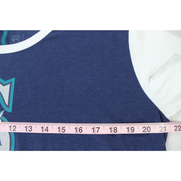 Nike Seattle Mariners MLB Navy White Sleeve T-Shirt Men's Size Large - Picture 7 of 8